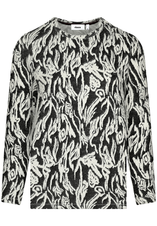 E25782 Shirt mit Muster in Anthrazit/Weiß