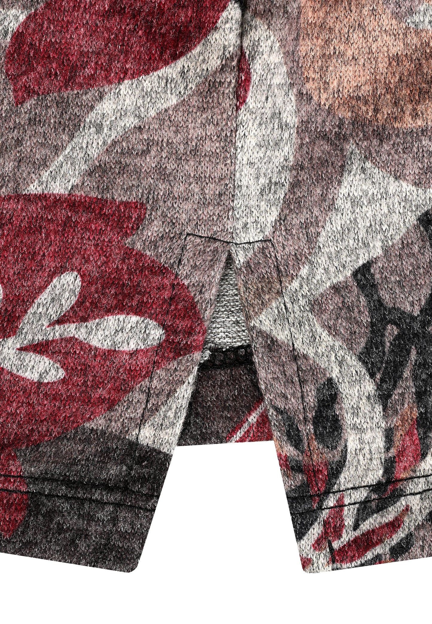 E25787 Shirt mit floralem Print in Bordeaux/Braun