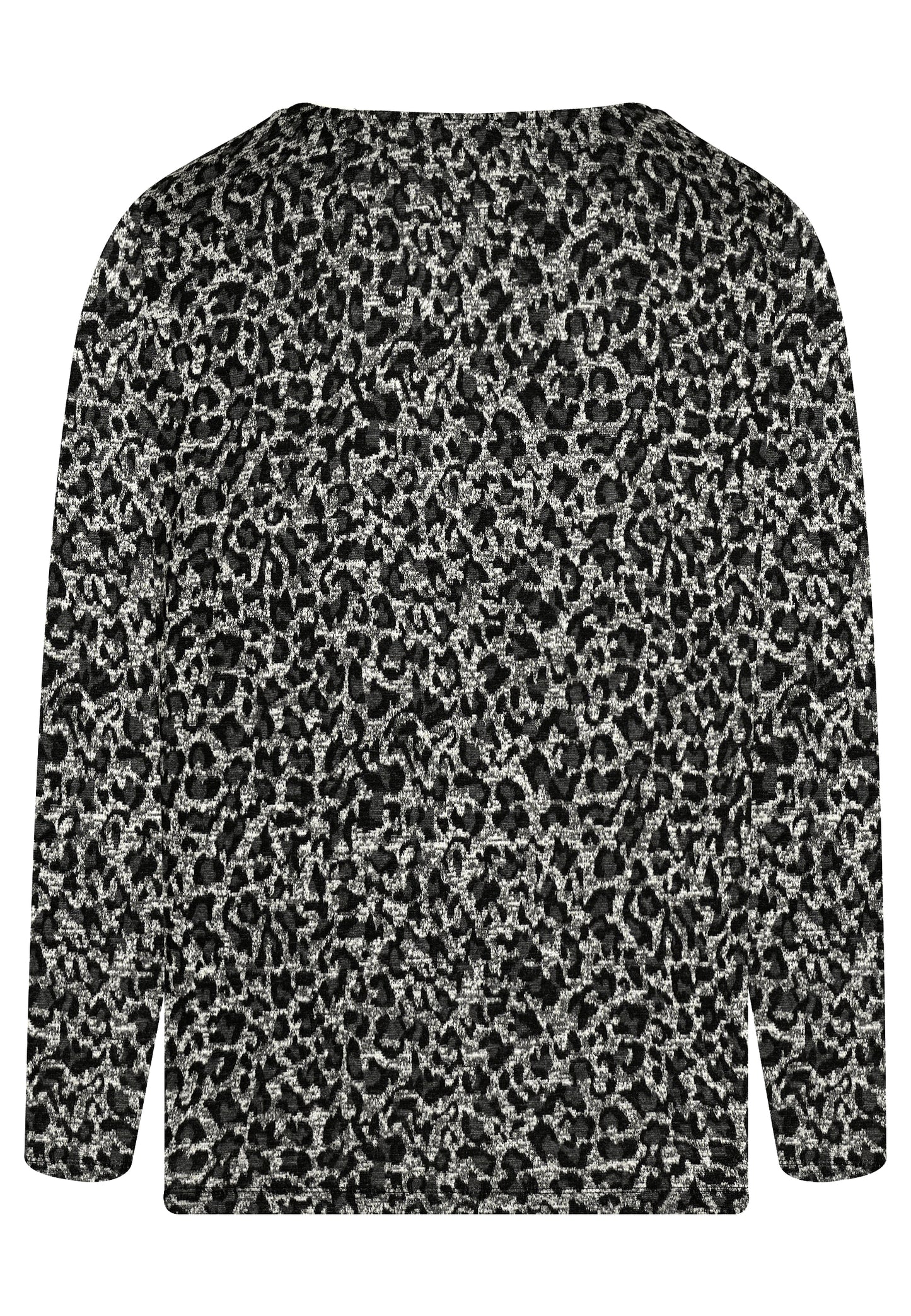 E25884 Shirt mit Leo-Print in Grau/Schwarz