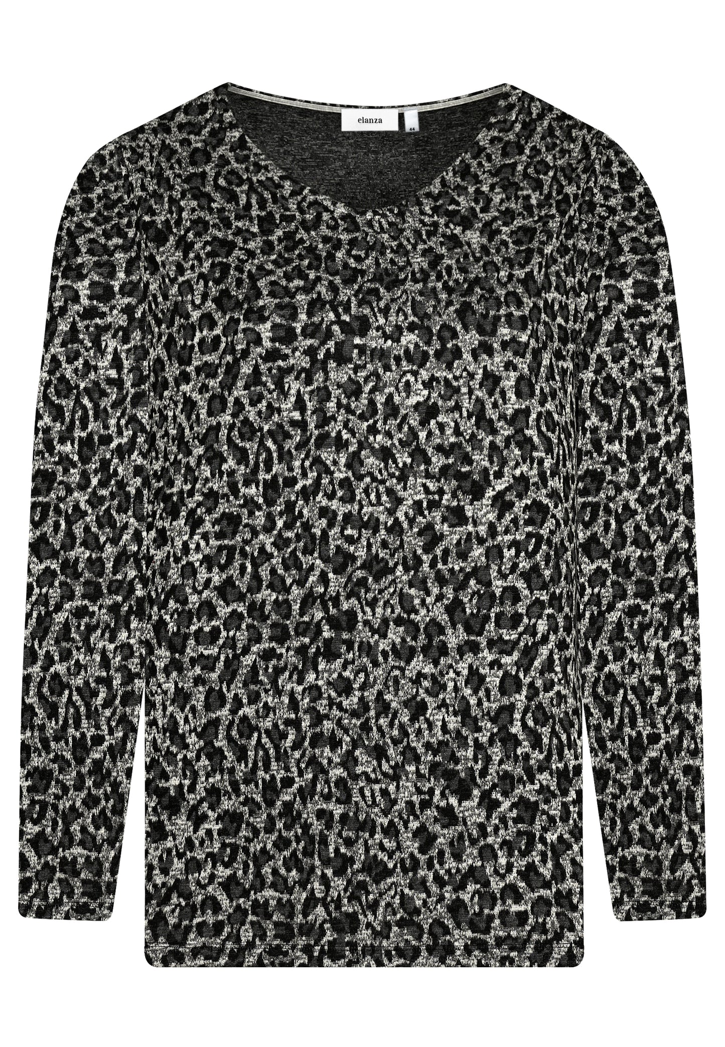 E25884 Shirt mit Leo-Print in Grau/Schwarz