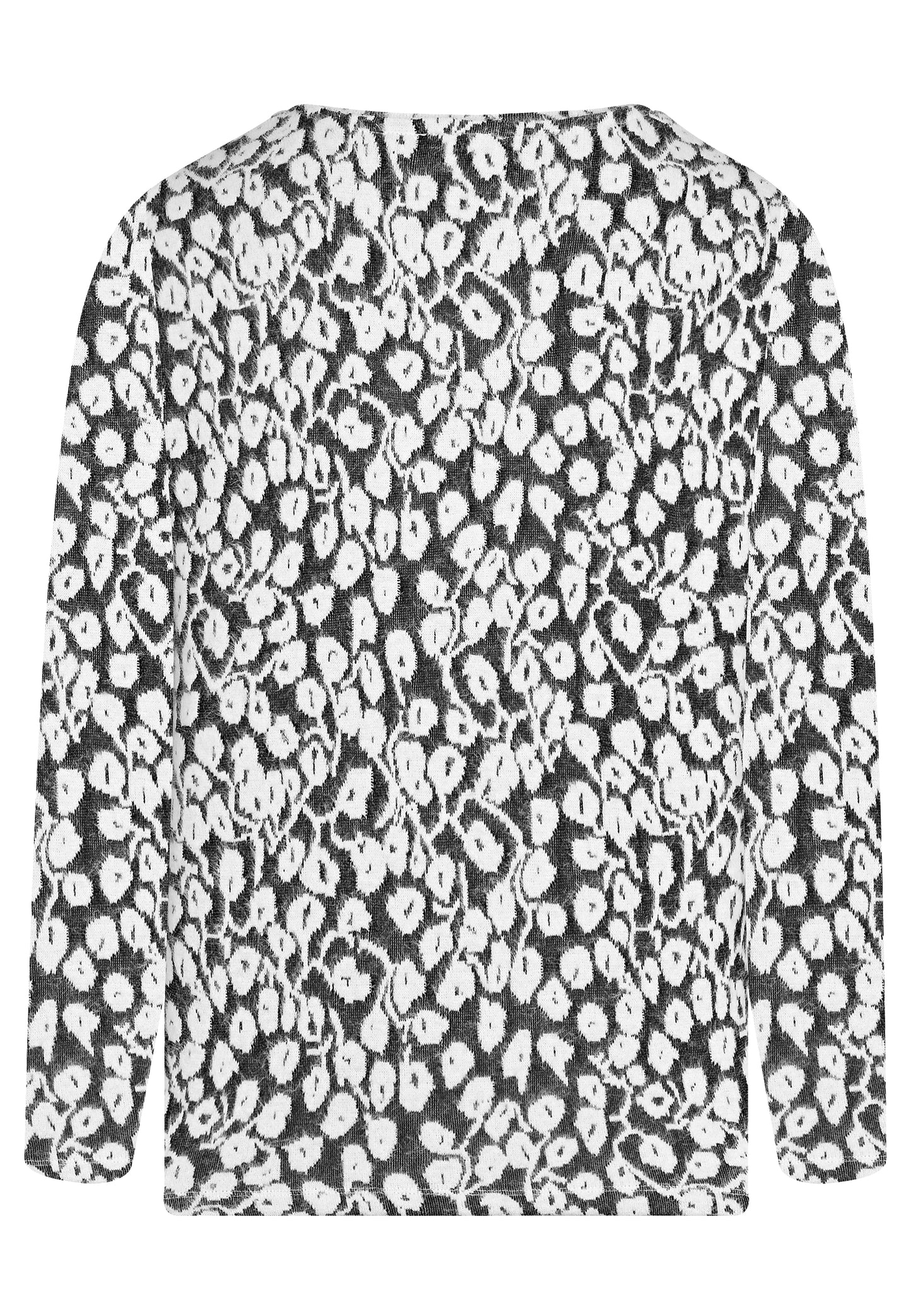 E25886 Shirt mit floralem Muster in Anthrazit/Weiß