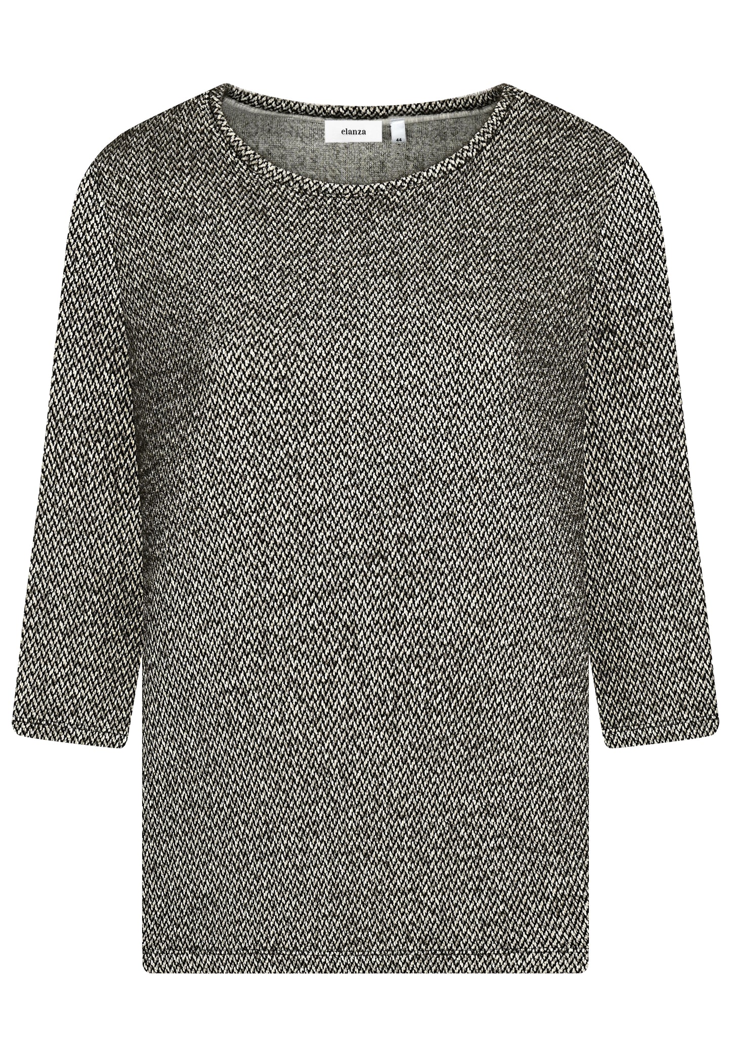 E25888 Shirt mit grafischem Muster in Schwarz/Weiß