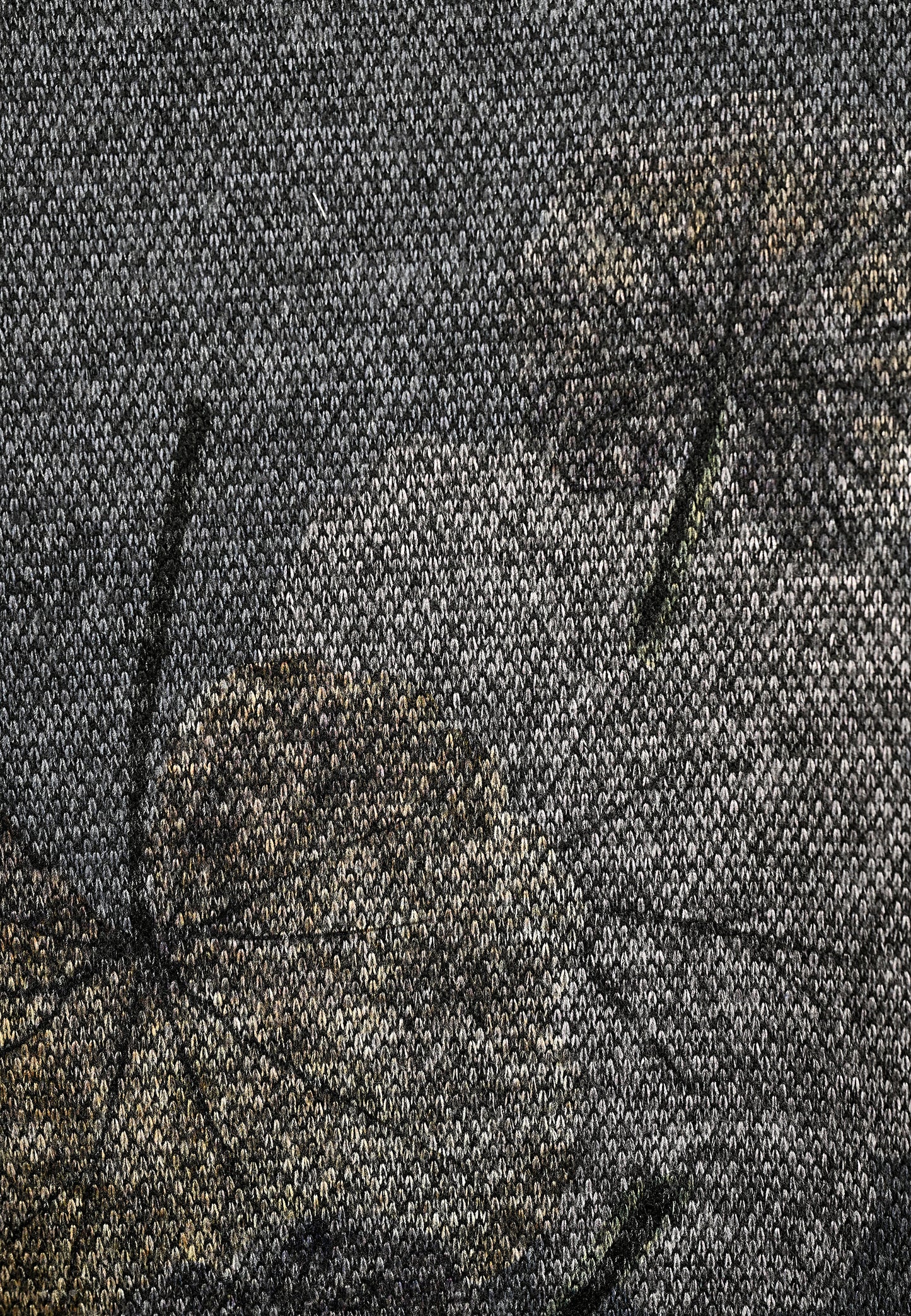 E25891 Kleid mit Ginko-Print in Grau/Blau