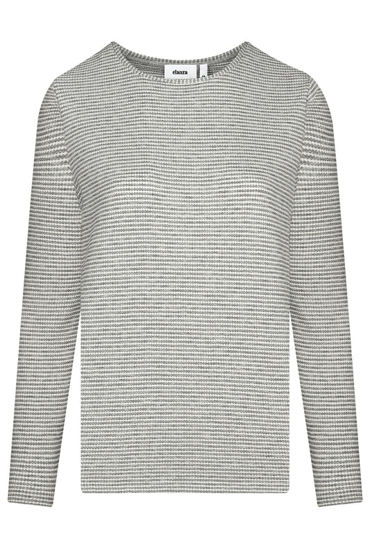 E25892 Shirt mit grafischem Muster in Grau/Weiß