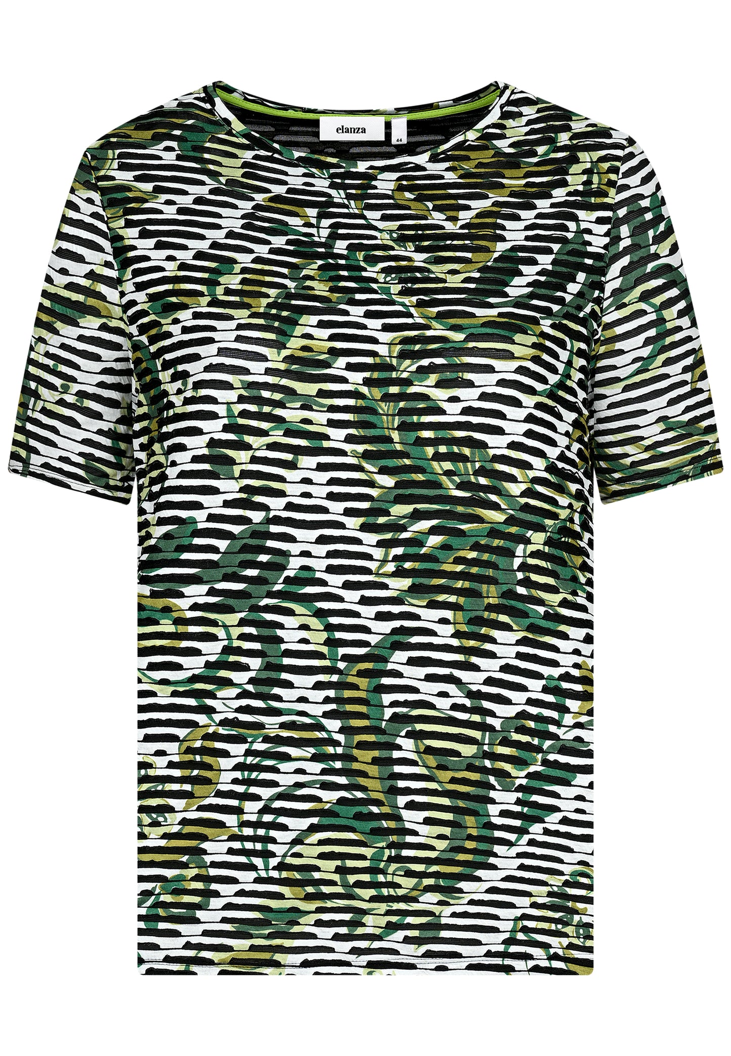 E26264 Shirt FlowerStripe - 12/green-white