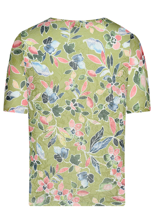 E26265 Shirt Burn Flowers - 12/green-blue