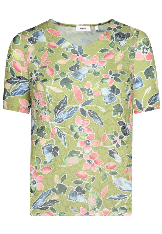 E26265 Shirt Burn Flowers - 12/green-blue