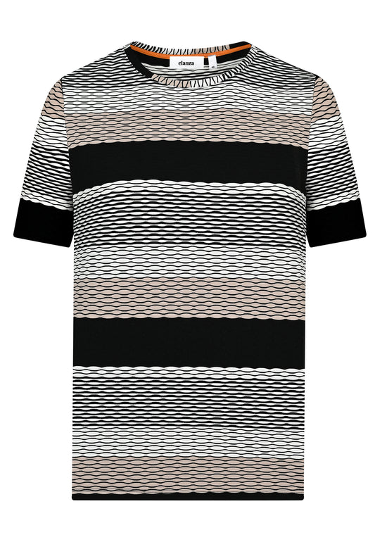 E26381 Shirt Multi Stripe - 21/black-white