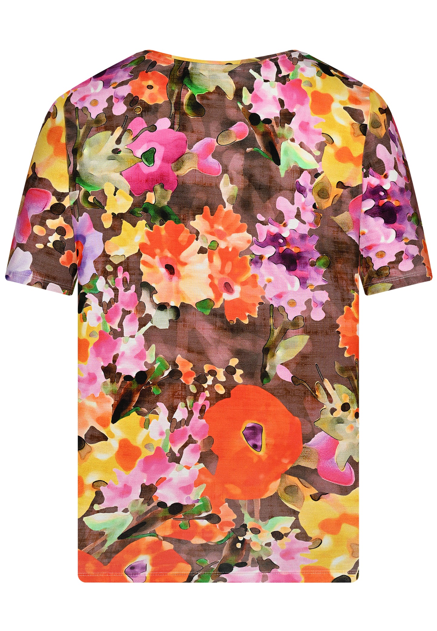 E26384 Shirt Flower Print - 14/brown-multi
