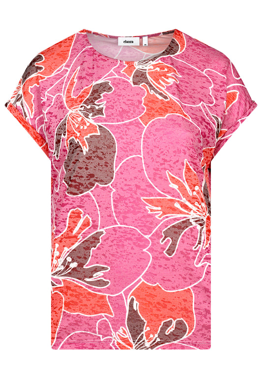 E26385 Shirt Burn Floral - 11/orange-pink