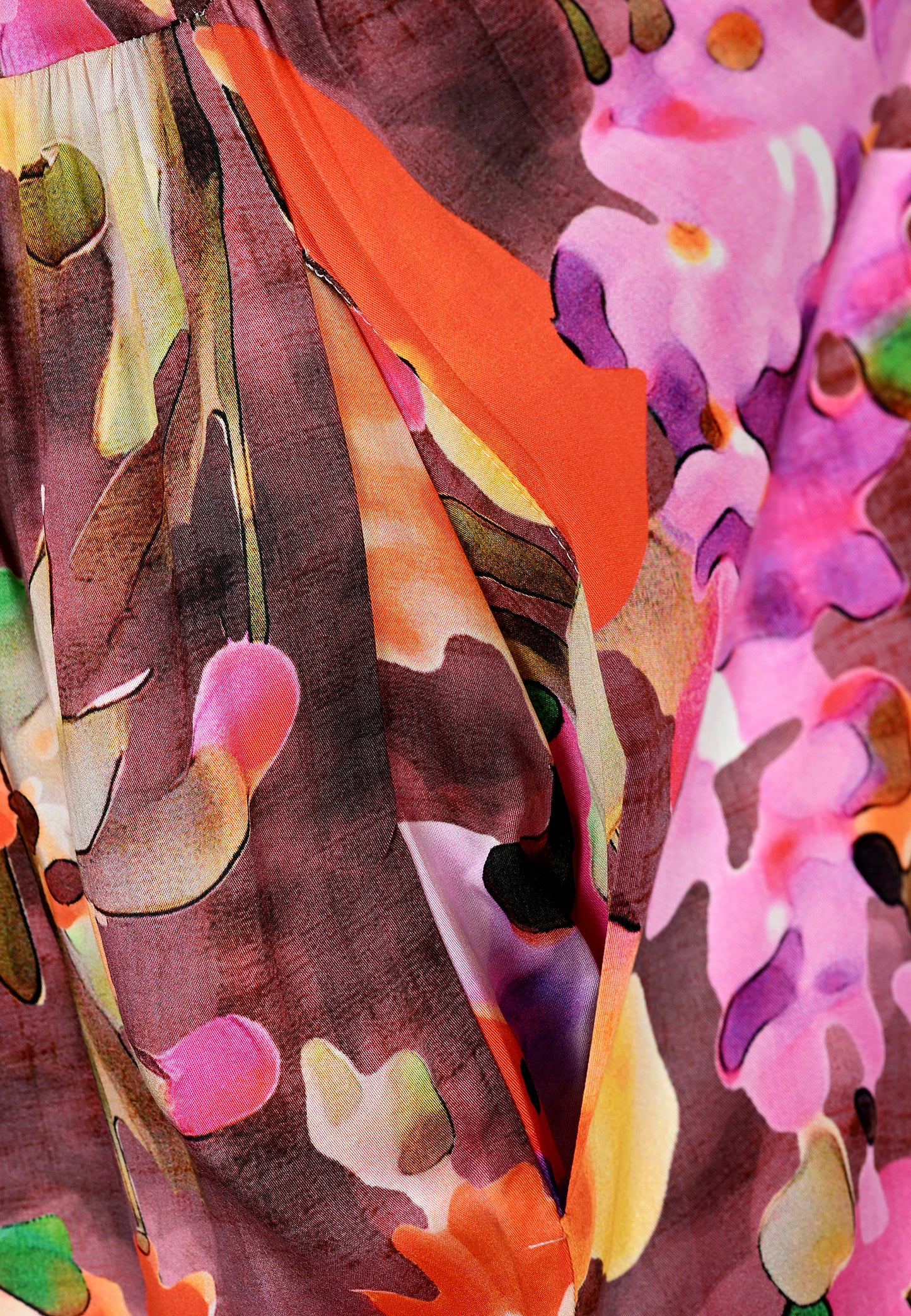 E26386 Dress Flower Print - 14/brown-multi