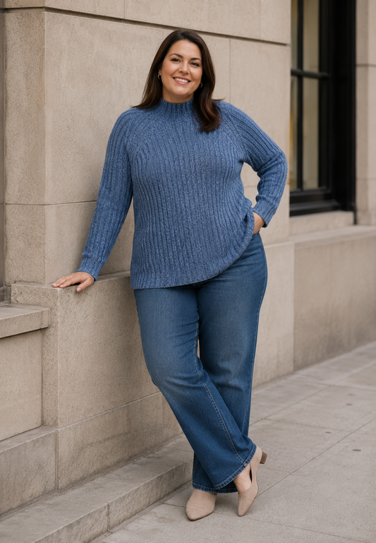 E26661 Sweater Rib Turtle - 10/denim