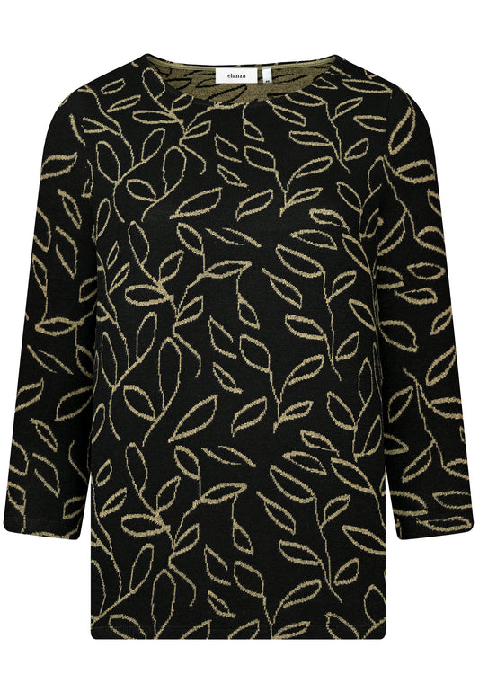 E26664 Shirt Jacq Leaves - 20/black-olive